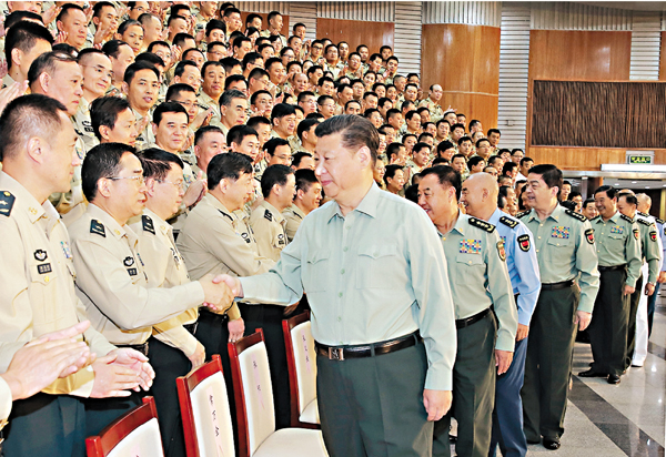 習近平視察火箭軍機關，親切接見火箭軍第一次黨代會全體代表。新華社