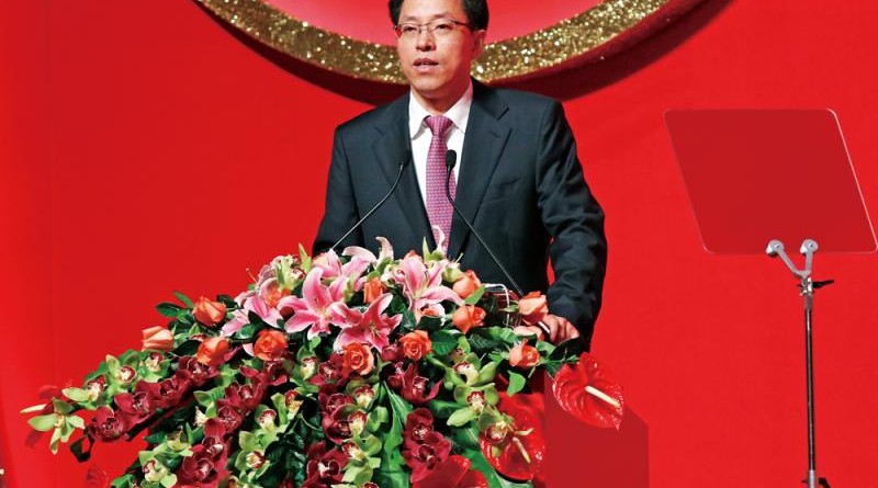 張曉明向730萬香港市民致以新春的祝福，並發表了題為《不忘初心 穩中求進》的新春致辭/大公報記者蔡文豪攝