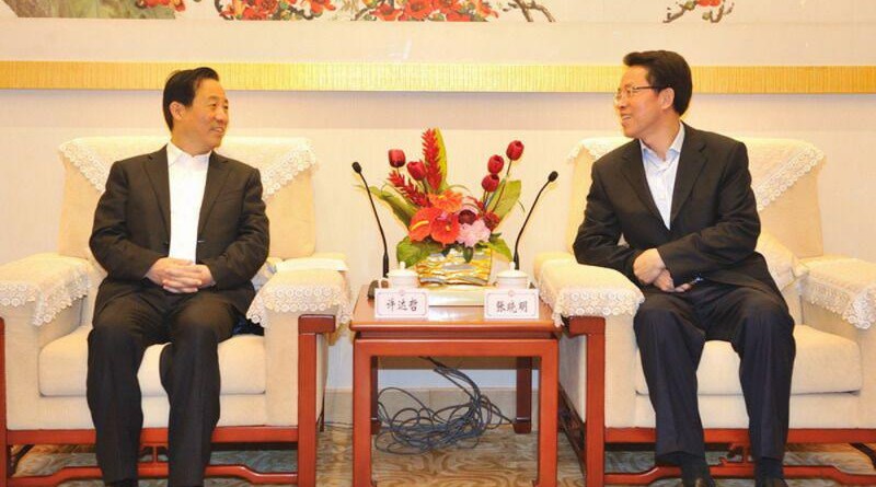 張曉明（右）會見湖南省省長許達哲（左）一行 中央政府駐港聯絡辦