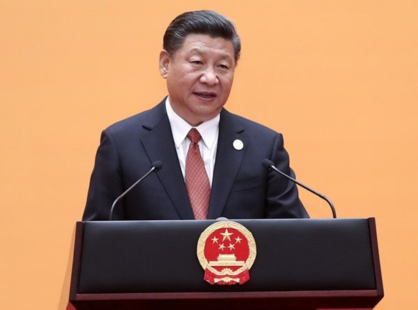 習近平昨出席「一帶一路」國際合作高峰論壇開幕式並發表主旨演講。中新社