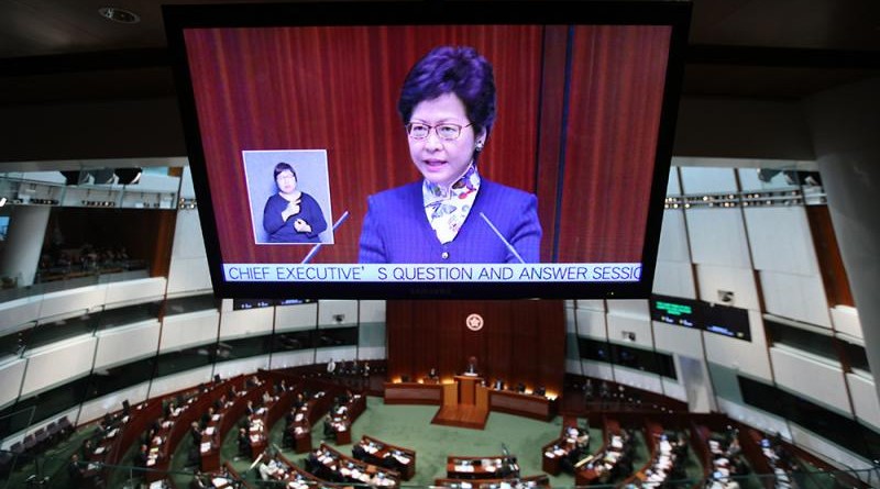 林鄭月娥昨公佈首階段教育新資源撥款方案，全面涵蓋中小特幼及專上學院。 香港文匯報記者劉國權 攝