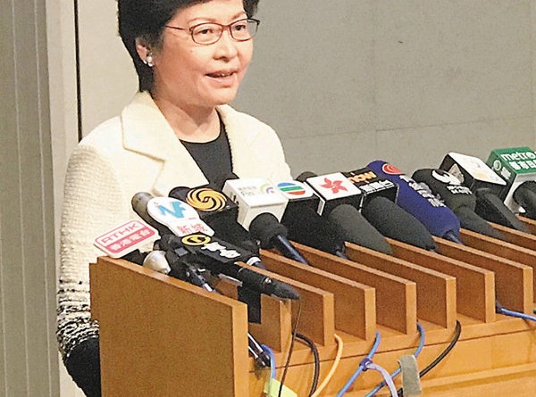 林鄭月娥昨日表示，上任後已展示最大的誠意去改善行政立法關係。 香港文匯報記者文森 攝