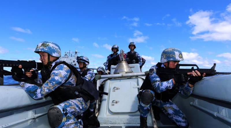 2月20日，中國海軍南海艦隊遠海訓練編隊在東印度洋進行武力營救演練 資料圖片