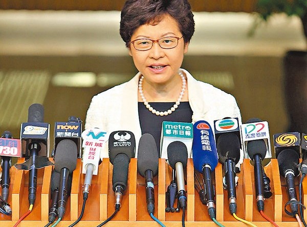 林鄭月娥昨日表示，政府將努力為二十三條立法創造有利條件。香港文匯報記者莫雪芝 攝