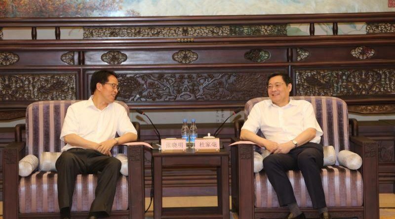 湖南省委書記杜家毫（右）與中聯辦主任張曉明（左）會面/圖片來源：中聯辦