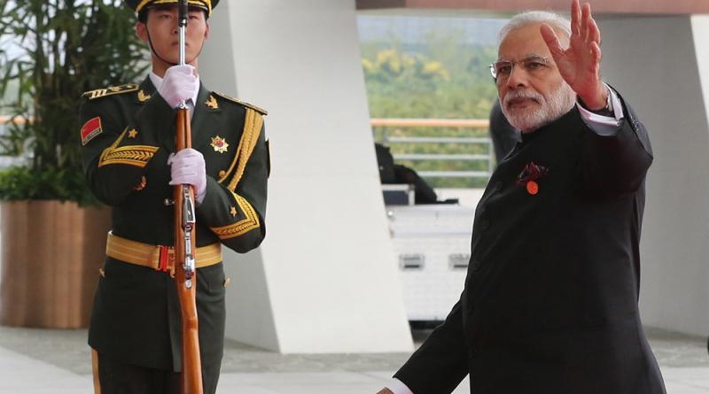 印度外交部29日宣布，印度總理莫迪將於9月3日至5日前往中國參加金磚國家領導人廈門會晤。圖為莫迪於去年9月赴華出席杭州G20峰會 資料圖片