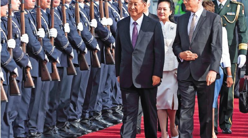 今年7月4日，中國國家主席習近平抵達柏林開始對德國進行國事訪問 資料圖片