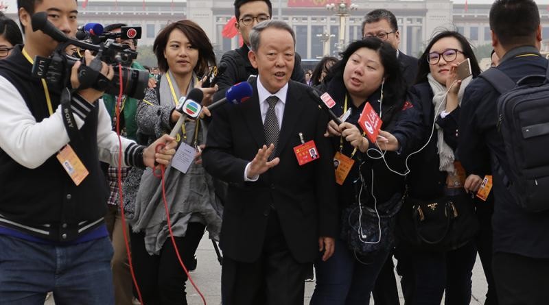 國務院港澳辦前主任王光亞昨在京指出，香港是國家的一部分，噓國歌屬嚴重違法行為/大公報記者何嘉駿攝